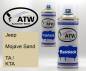 Preview: Jeep, Mojave Sand, TA / KTA: 400ml Sprühdose + 400ml Klarlack - Set, von ATW Autoteile West.